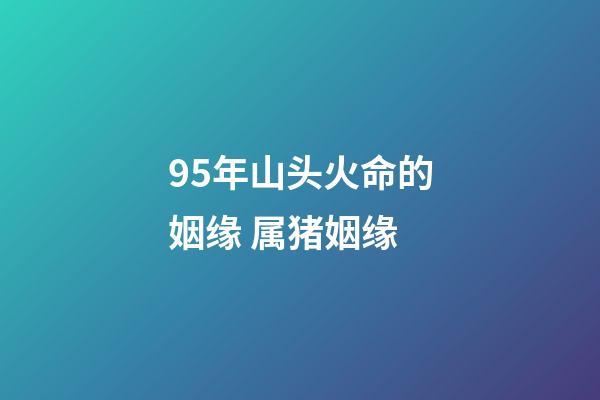 95年山头火命的姻缘 属猪姻缘